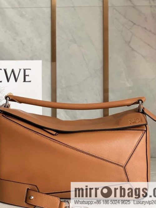 LOEWE 🎩 Mens Puzzle Large Geometric Bag 0159 Brown