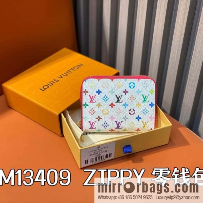 [Original order boutique] M13409 white color, single zipper short wallet series ZIPPY change bag
