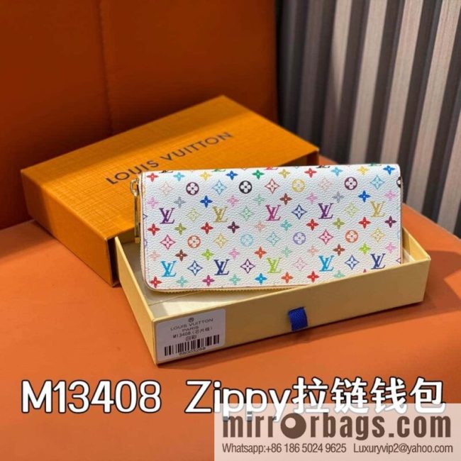 [Original single boutique] M13408 white color, single zipper wallet series Zippy zipper wallet