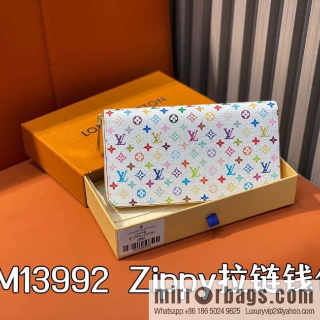 [Original single boutique] M13992 white color, single zipper wallet series Zippy zipper wallet