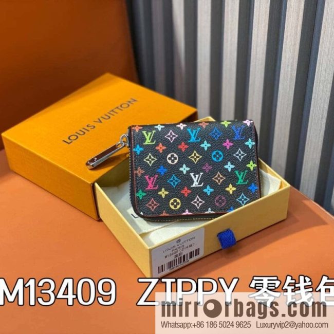 [Original order boutique] M13409 black color, single zipper short wallet series ZIPPY change bag