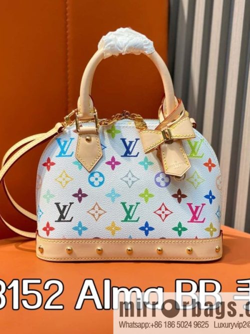 [Original order boutique] M53152 white color, presbyopia shell bag small alma bb handbag (Sancai - Murakami Takashi)