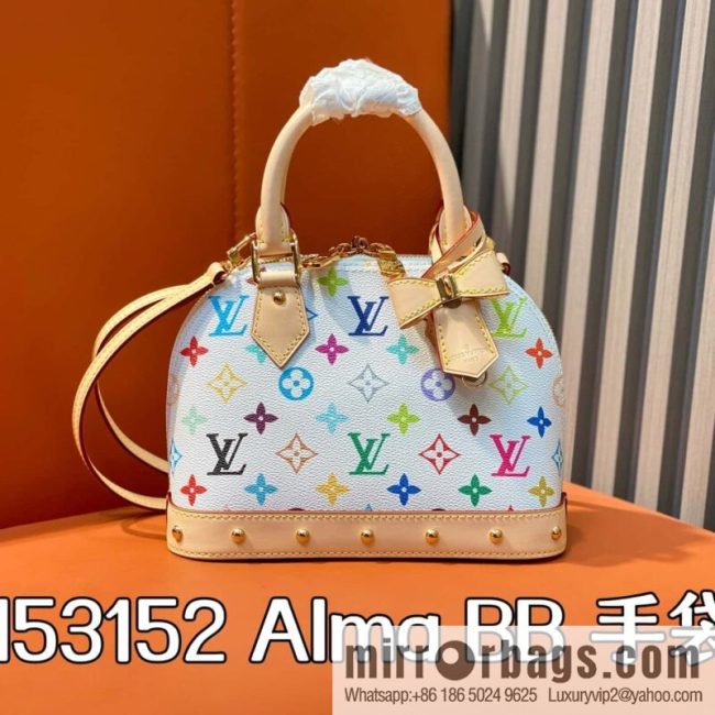 [Original order boutique] M53152 white color, presbyopia shell bag small alma bb handbag (Sancai - Murakami Takashi)