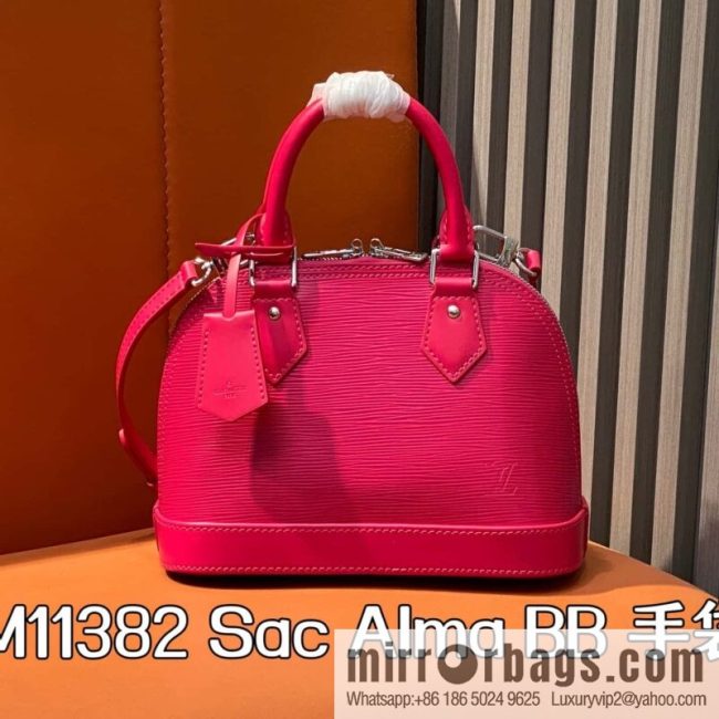 [Original order boutique] M11382 rose red, water ripple shell bag Sac Alma BB handbag