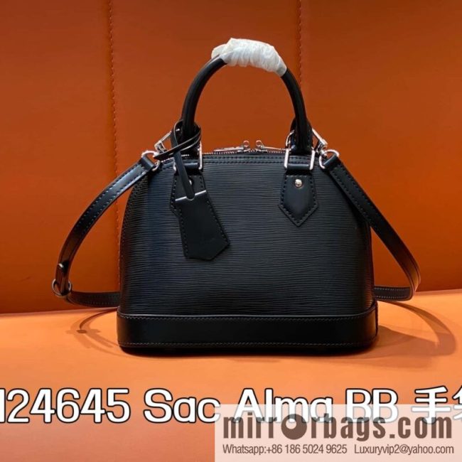[Original order boutique] M24645 black, water ripple shell bag Sac Alma BB handbag