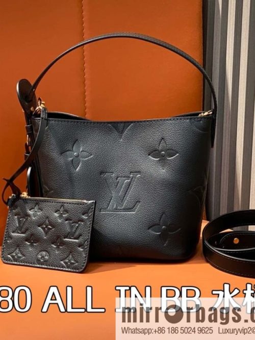 [Original order boutique] M13480 black, full leather bucket bag ALL IN BB bucket handbag