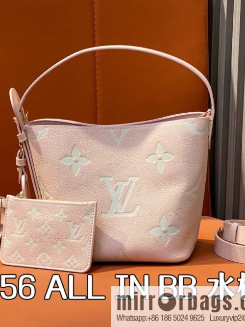 [Original order boutique] M14356 light pink silk screen, full leather bucket bag ALL IN BB bucket handbag