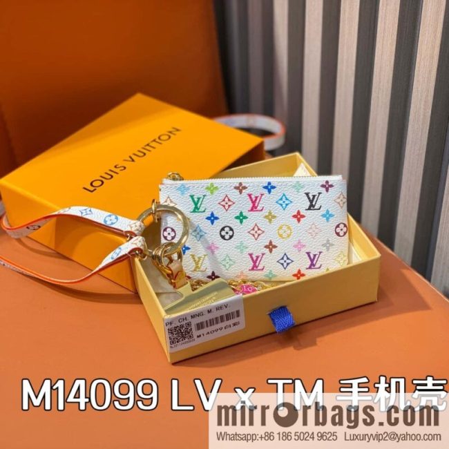 [Original order boutique] M14099 white color, mobile phone case change purse, the new LV x TM mobile phone case of the season.