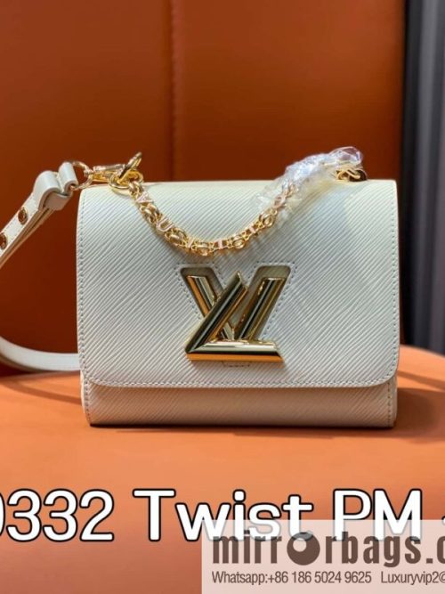 [Original order boutique] M50332 meters white letters, water ripple Twist chain bag Twist PM handbag