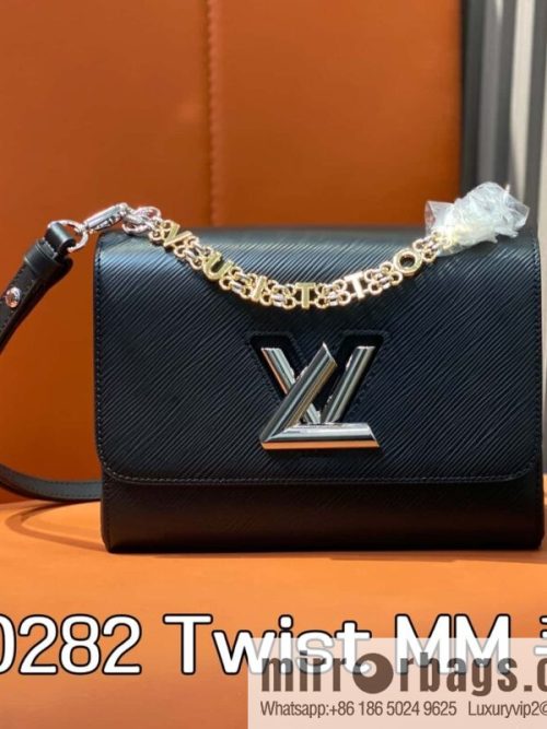 [Original order boutique] M50282 black letters, water ripple chain bag, this Twist MM handbag.