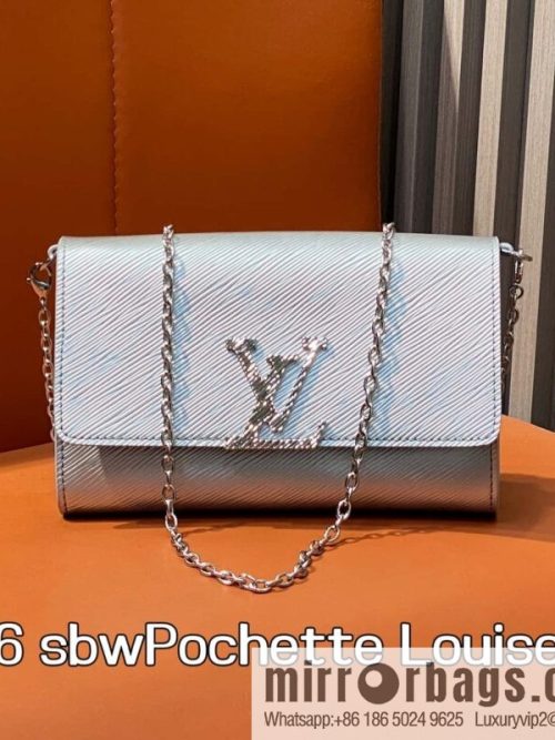 [Original order boutique] M23756 silver water ripple, chain bag sbwPochette Louise chain bag (mirror patent leather)