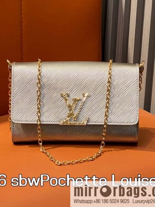 [Original order boutique] M23756 champagne water ripple, chain bag sbwPochette Louise chain bag (mirror patent leather)