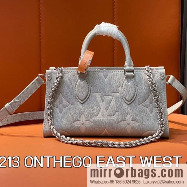 [Original single boutique] M14213 mashed taro purple, full leather chain square bag series ONTHEGO EAST WEST handbag