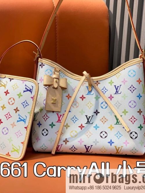 [Original order boutique] M13661 white color, shopping bag series CarryAll small handbag 2025 Murakami Takashi joint CarryAll small