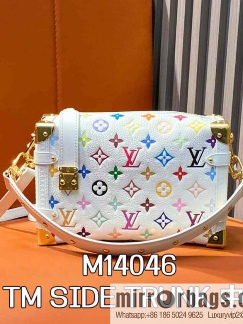 [Original order boutique] M14046 white color full leather, soft box series, the new LV x TM SIDE TRUNK medium handbag of the season