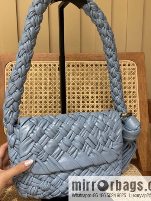 BV Kalimero Citta Handbag 785797 Aqua Blue