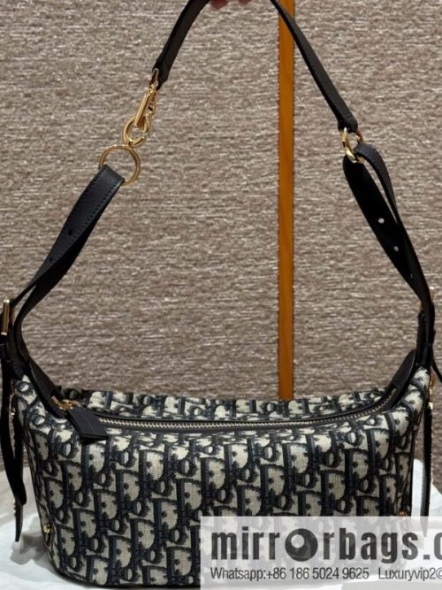 Journey series small blue cloth blue cloth cow leather flat oversized rattan checked hobo bag