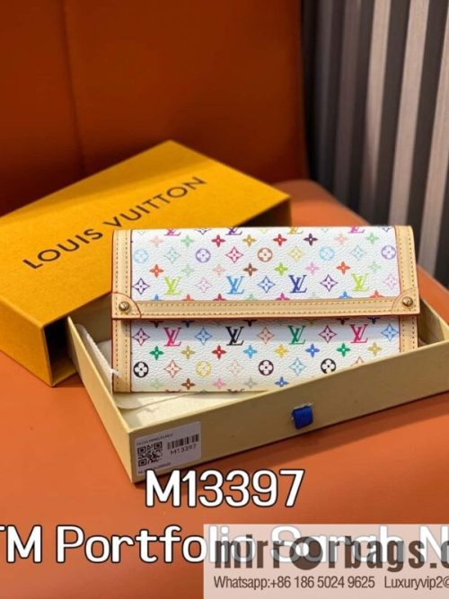 [Original order boutique] M13397 white color, flip wallet New LV x TM Portfolio Sarah NM wallet