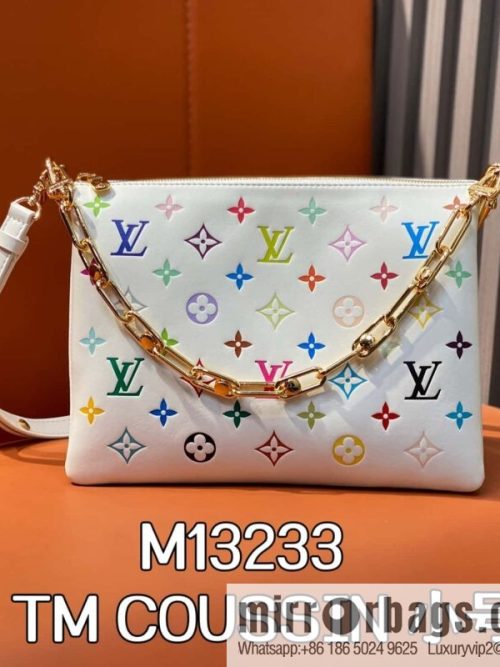 [Original order boutique] M13233 white color, full leather chain bag LV x TM COUSSIN small handbag, white/three color (Takashi Murakami)