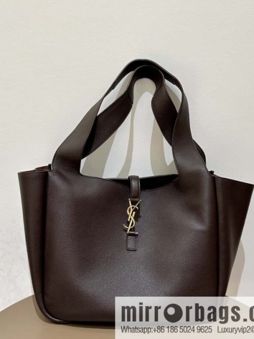 YSL Soft Deer Leather Tote Bag 763435 Dark Maroon