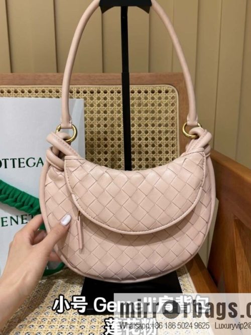 BV Small Gemelli Shoulder Backpack 776764 Lotus Powder