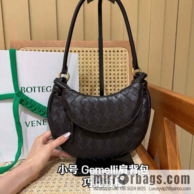 BV Small Gemelli Shoulder Backpack 776764 Chocolate Brown