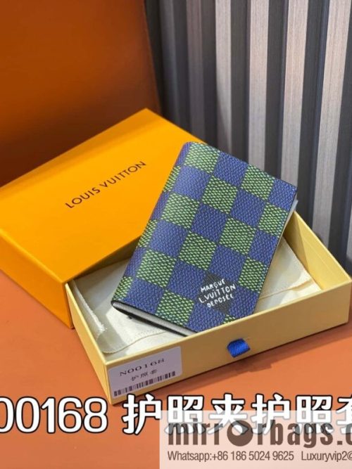 [Original order boutique] N00168 blue grid, passport holder, passport cover.