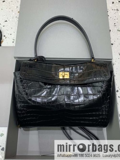 🖤[Small crocodile black 】 𝐁𝐀𝐋𝐄𝐍𝐂𝐈𝐀𝐆𝐀 𝐑𝐎𝐃𝐄𝐎 𝐁𝐀𝐆 series handbag model number: 78972