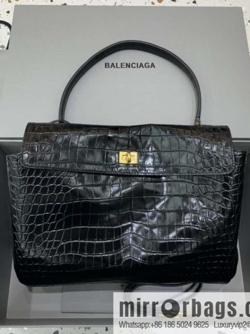 🖤[Medium crocodile black 】 𝐁𝐀𝐋𝐄𝐍𝐂𝐈𝐀𝐆𝐀 𝐑𝐎𝐃𝐄𝐎 𝐁𝐀𝐆 series handbag model number: 78972