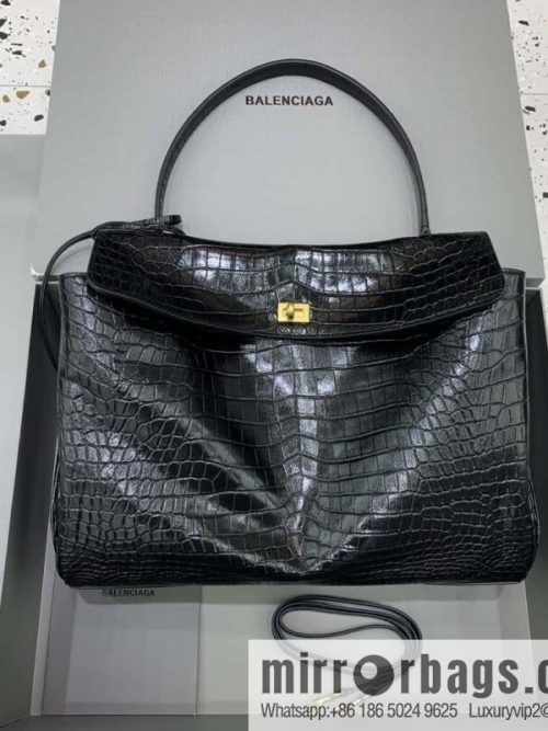 🖤[Large crocodile black 】 𝐁𝐀𝐋𝐄𝐍𝐂𝐈𝐀𝐆𝐀 𝐑𝐎𝐃𝐄𝐎 𝐁𝐀𝐆 series handbag model number: 78972
