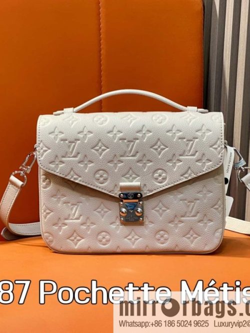 [Original order boutique] M41487 hazy gray taro purple, full leather embossed messenger bag Pochette Métis handbag