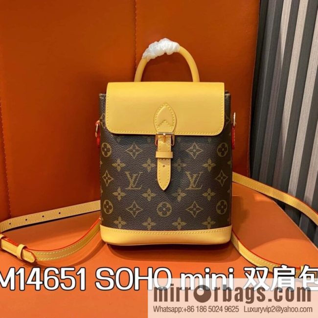 [Original order boutique] M14651 presbyopia yellow leather, mini backpack SOHO mini backpack