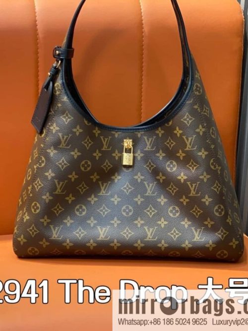 [Original single boutique] M12941 monogram black hand carry armpit bag The Drop large handbag