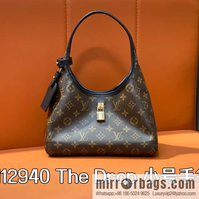 [Original single boutique] M12940 monogram black hand carry armpit bag, the new The Drop small handbag of the season