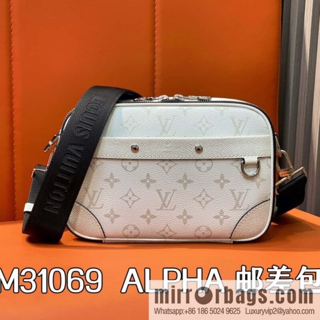[Original order boutique] M31069 white flower, men\'s bag messenger bag ALPHA messenger bag