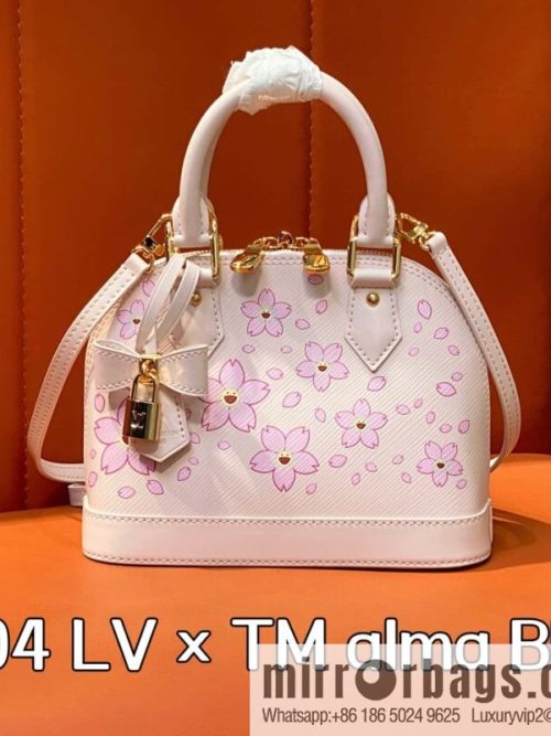 [Original order boutique] M13104 pink cherry blossom epi shell bag LV × TM alma BB handbag
