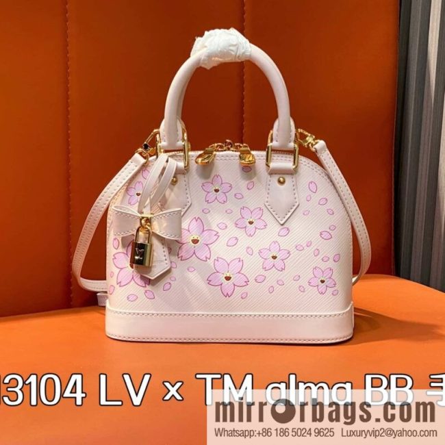 [Original order boutique] M13104 pink cherry blossom epi shell bag LV × TM alma BB handbag
