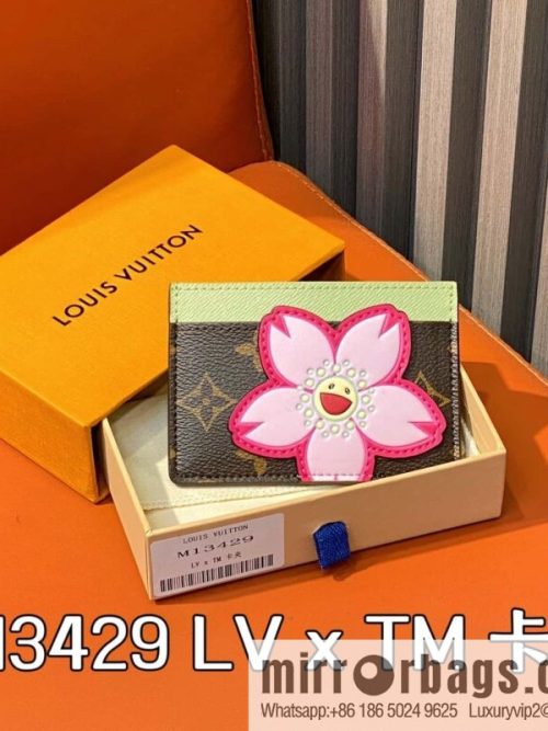 [Original order boutique] M13429 Sakura card holder wallet LV x TM card holder m13439 Murakami Takashi