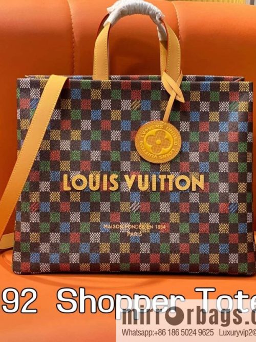 [Original single boutique] M00192 color plaid shopping bag square bag Shopper Tote handbag
