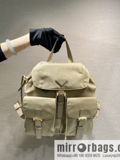 PRADA 🎉 Gold Buckle Classic Backpack 🎉 1BZ677 Gold Hardware 🎉🎉 Apricot