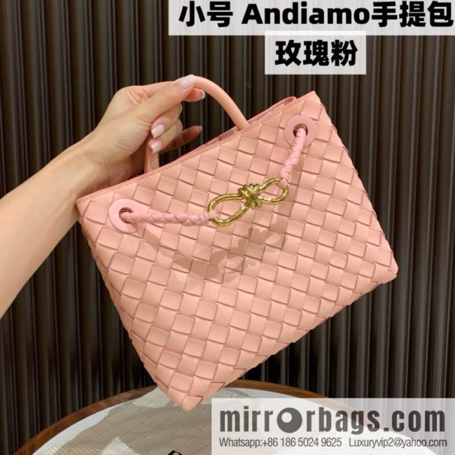BV small Andiamond tote bag 766014 rose powder