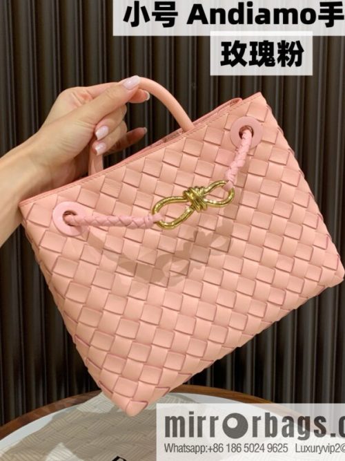 BV small Andiamond tote bag 766014 rose powder
